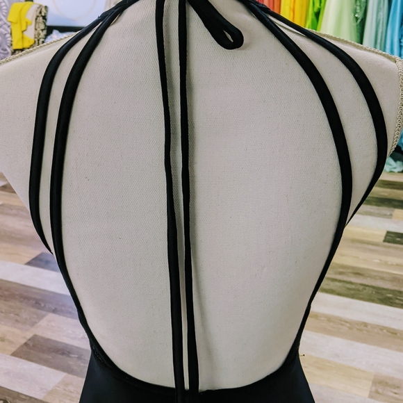 Navy Sequin and Jersey Dress - Picture 3 of 4